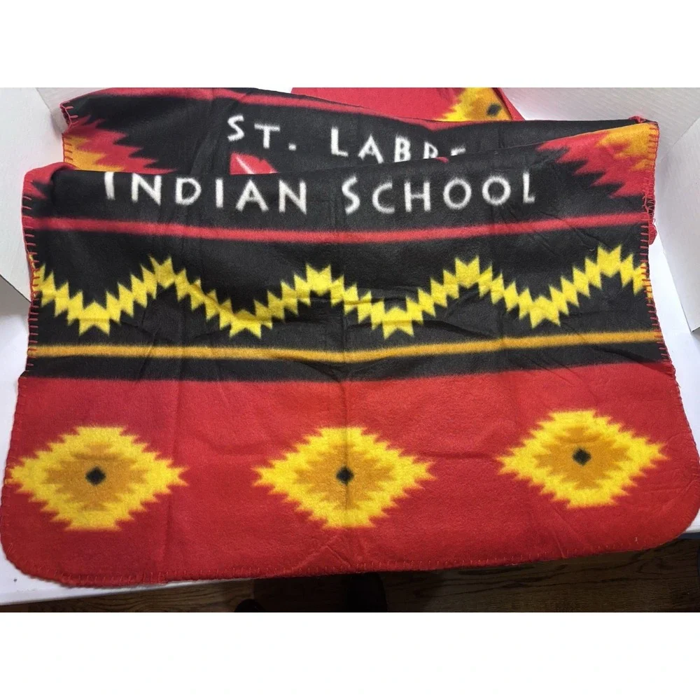 NWOT St Labre Indian School Blanket Southwest Aztec Native Throw Fleece 49